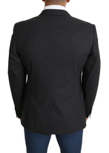 Elegante mezcla de lana gris de lana Slim Fit Blazer