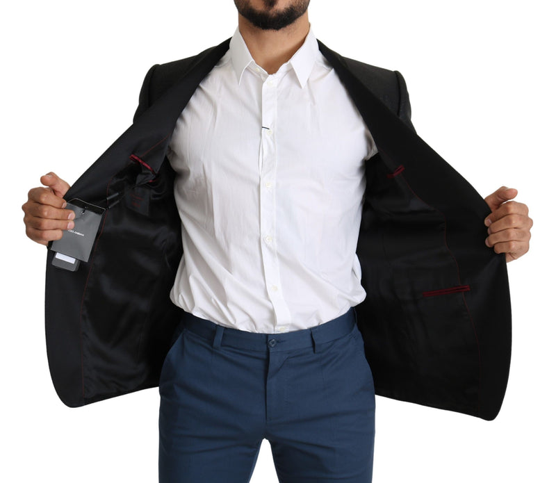 Elegante blazer Black Jacquard Slim Fit