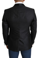 Elegante blazer Black Jacquard Slim Fit