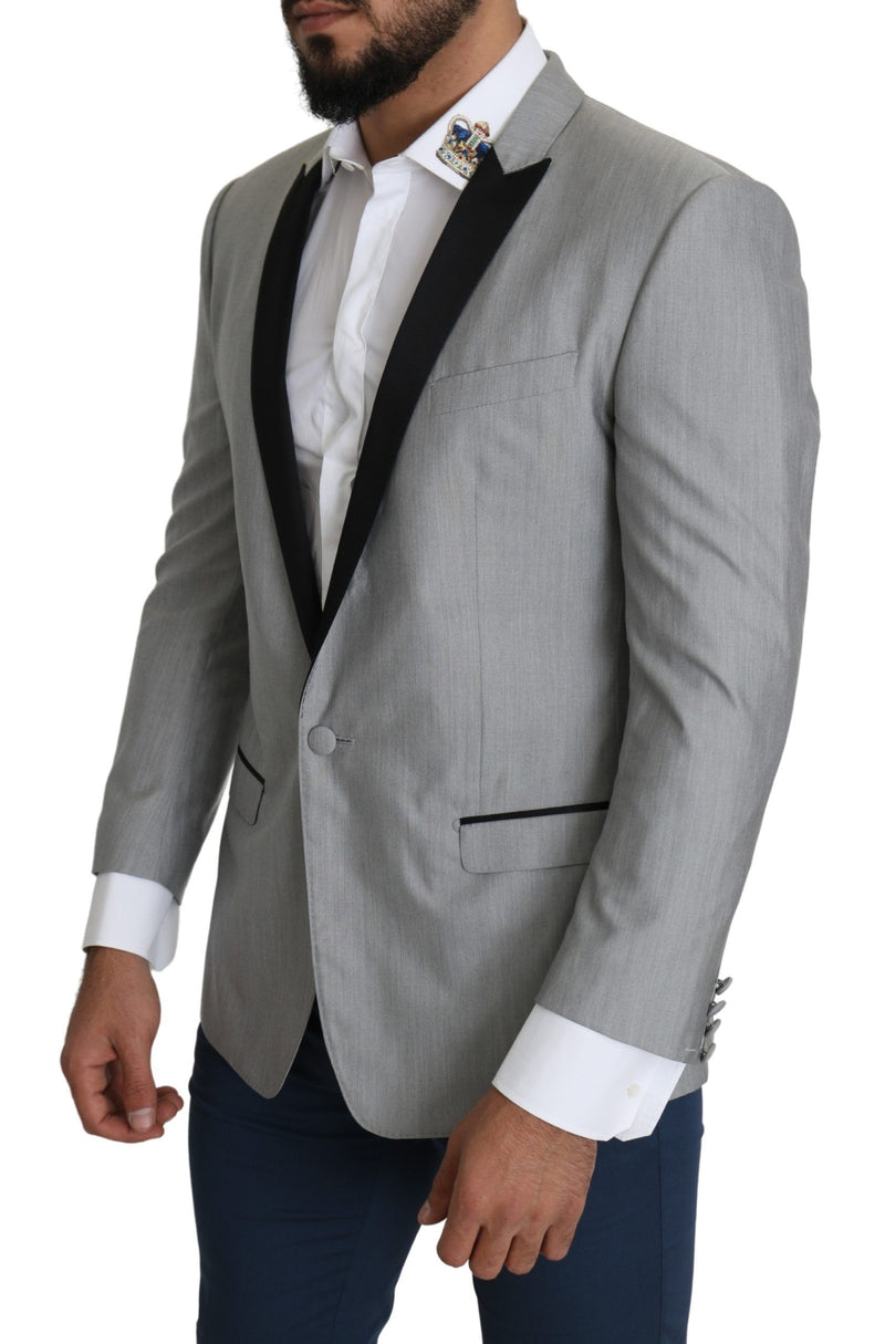 Elegante miscela di seta Blazer grigio chiaro