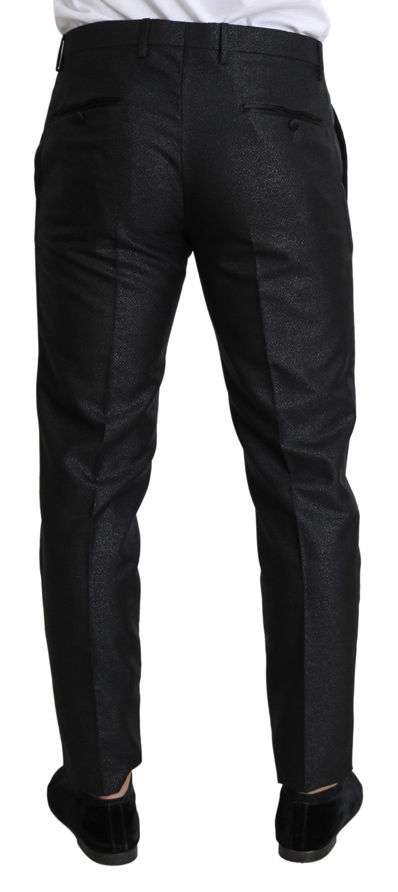 Elegante metallische schwarze Kleiderhose