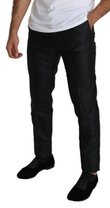 Elegante metallische schwarze Kleiderhose