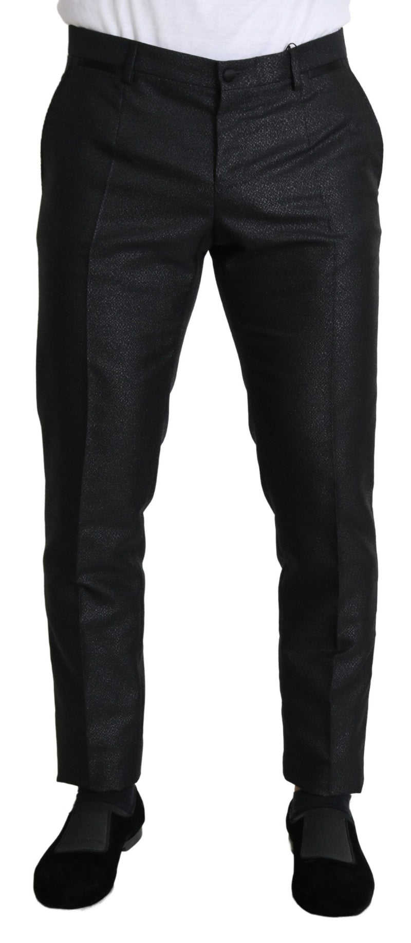 Elegante metallische schwarze Kleiderhose