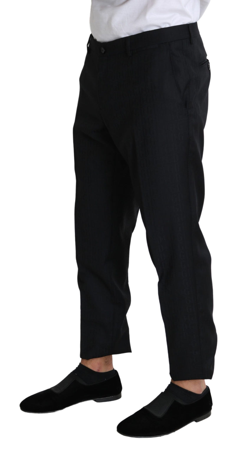 Elegante schwarze Hose mit Wollhose mit Wolle