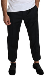 Elegante schwarze Hose mit Wollhose mit Wolle