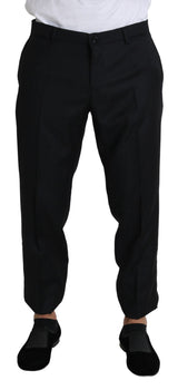 Elegante schwarze Hose mit Wollhose mit Wolle