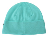 Gorro de lana verde aquamarine con logotipo de firma