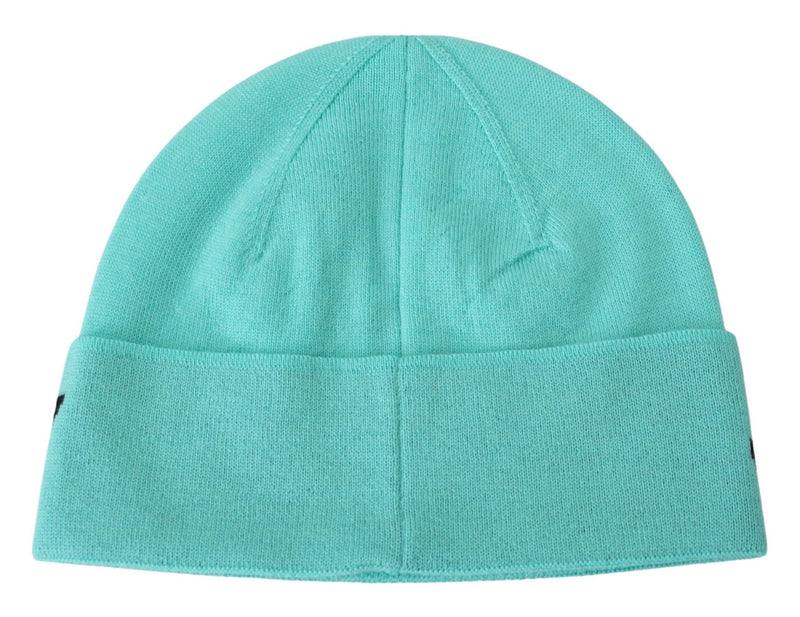 Aquamarine Green Wool Beanie με λογότυπο υπογραφής