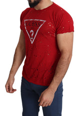 Camiseta de algodón rojo radiante