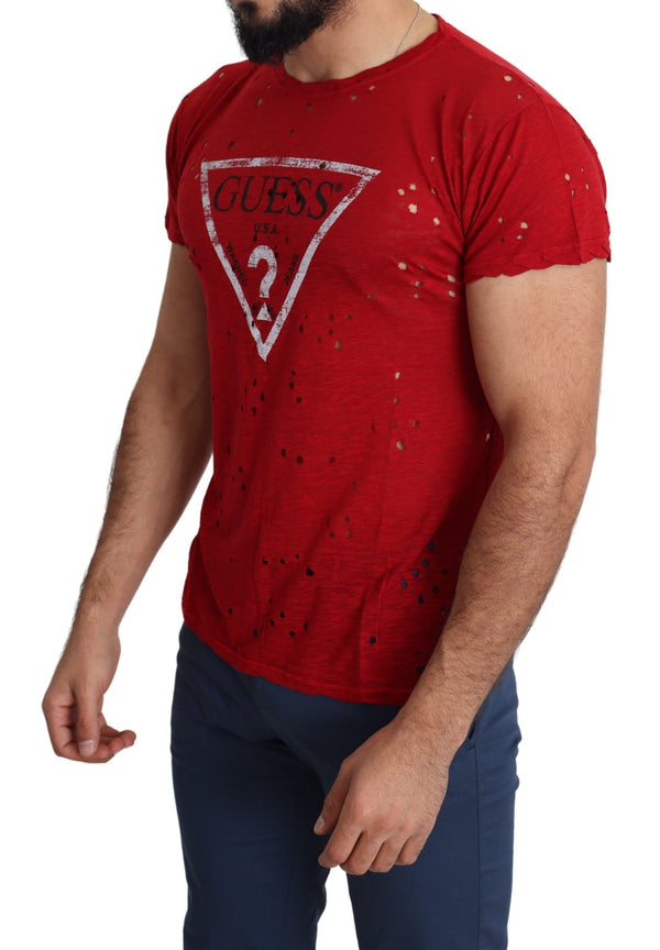 Camiseta de algodón rojo radiante