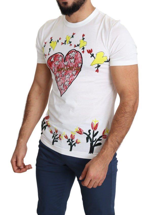 Camiseta Chic Saint Valentine Print Crew Camiseta