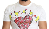 Camiseta Chic Saint Valentine Print Crew Camiseta