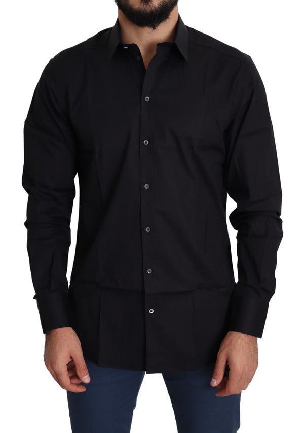 Elegante camicia da abbigliamento in cotone nero