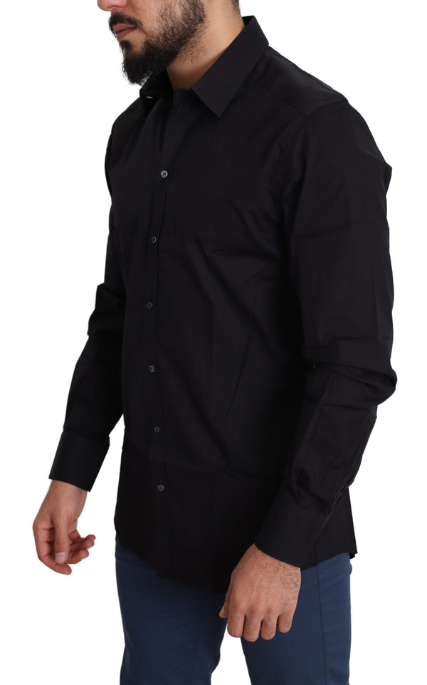 Chemise de robe élégante en coton noir