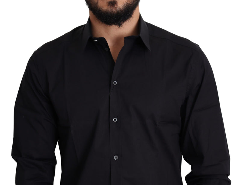 Elegante camicia da abbigliamento in cotone nero