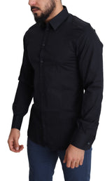 Elegante camicia da abbigliamento in cotone in forma slim in forma