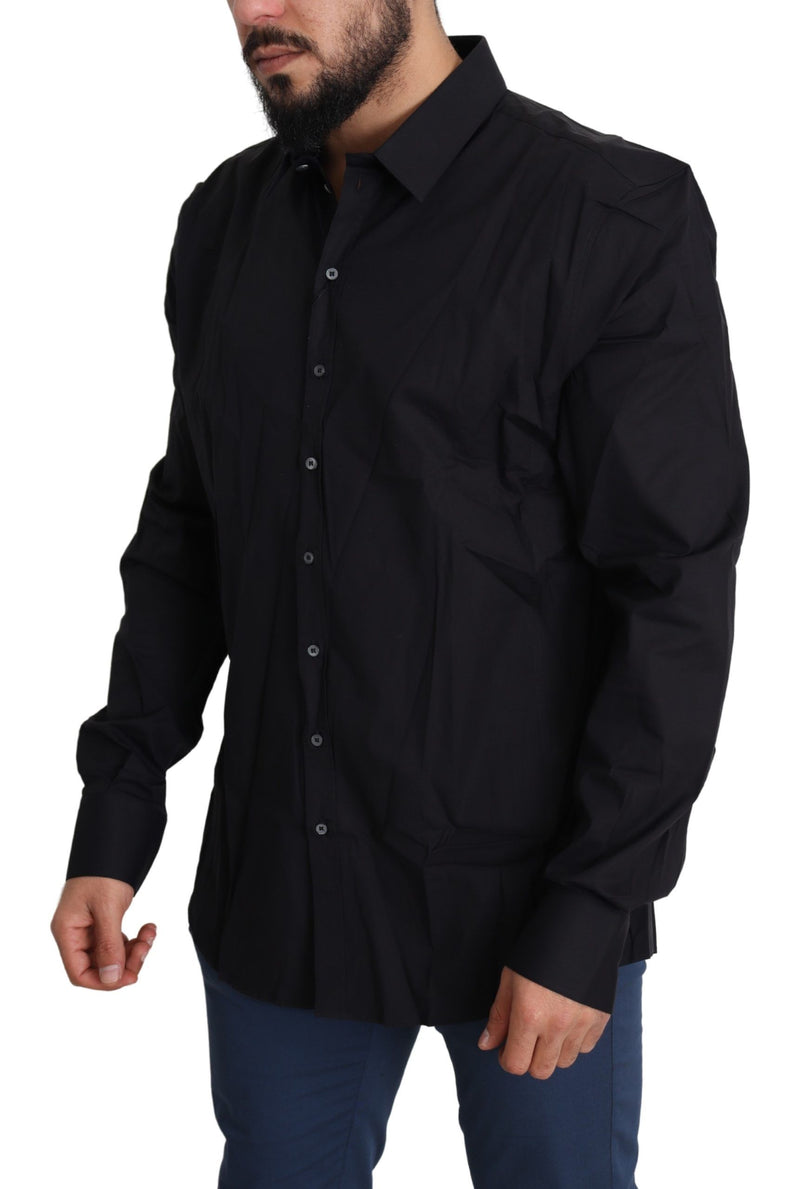 Camisa de vestir negra elegante Fit Negro