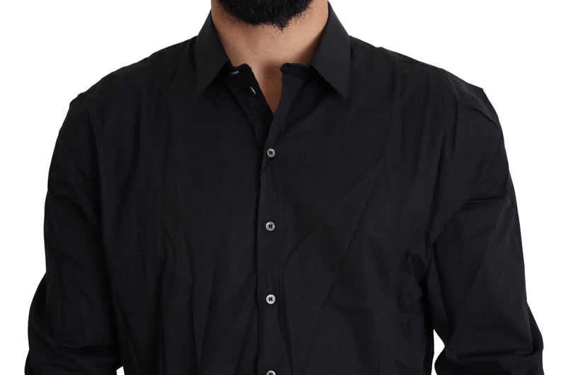 Chemise de robe noire élégante Slim Fit