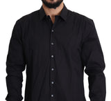 Elegante camicia vestito nero in forma slim