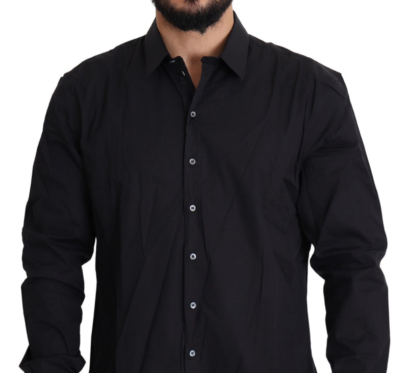 Chemise de robe noire élégante Slim Fit