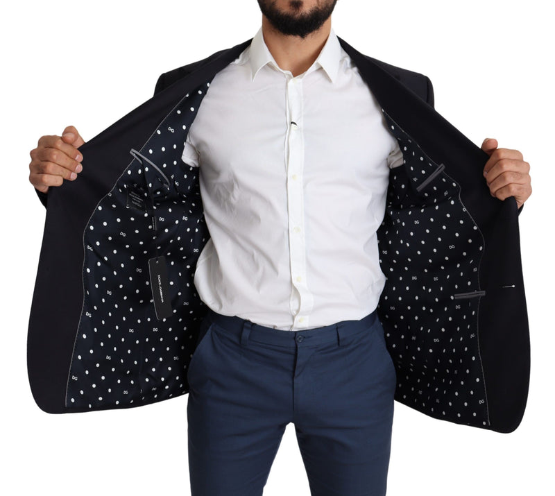 Elegante blazer de hombres de lana de vírgenes negros