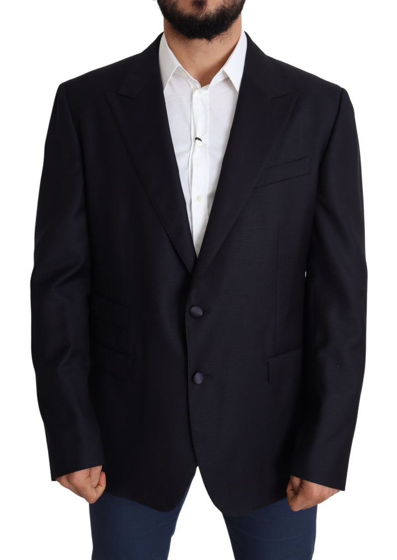 Eleganter schwarzer jungfräulicher Wollmänner Blazer