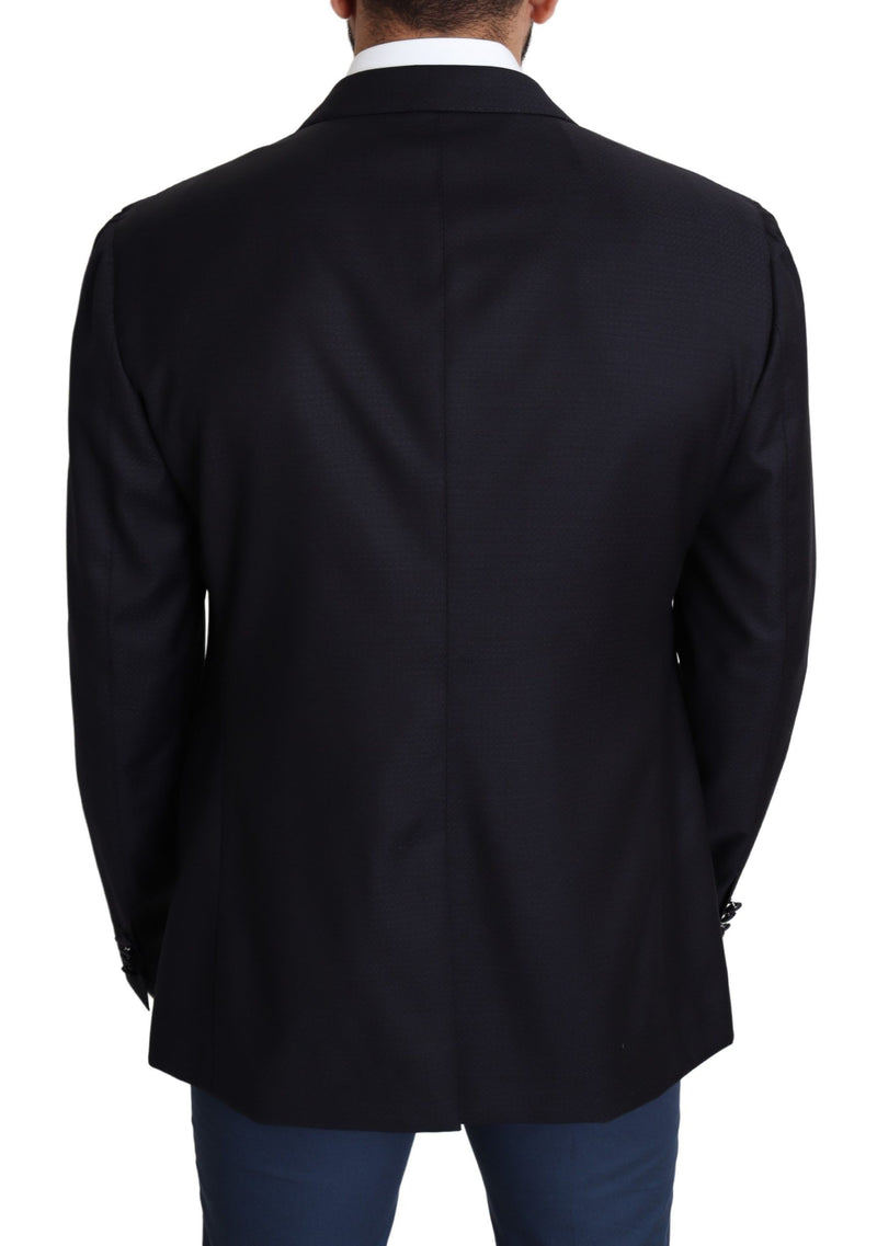 Elegante blazer de hombres de lana de vírgenes negros