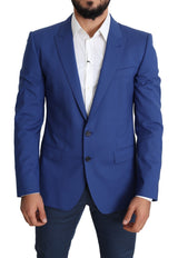 Exquisite blaue Wolle Martini Blazerjacke