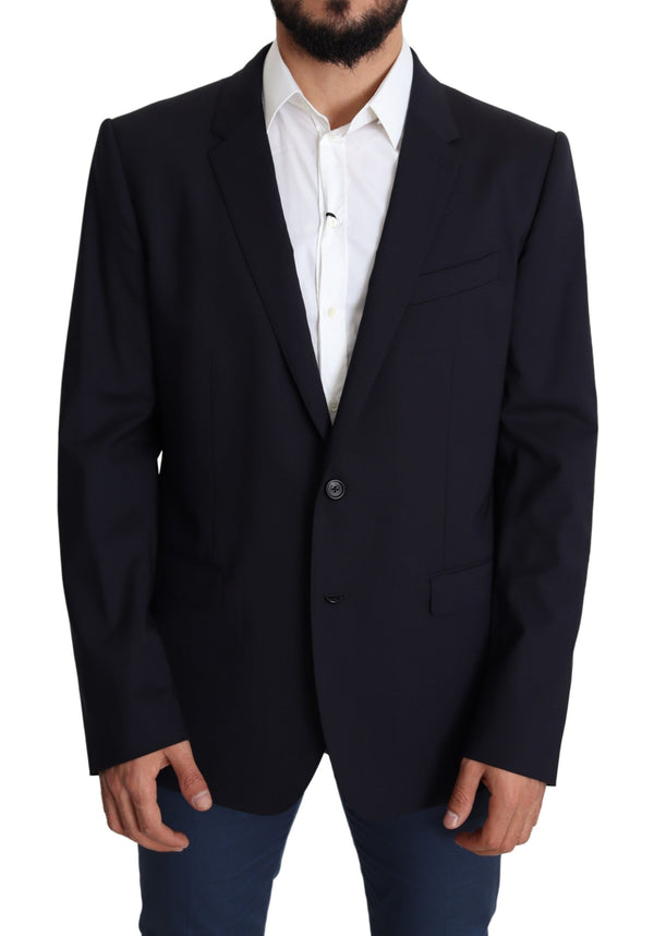 Exquisite schwarze Wolle Stretch Martini Blazer