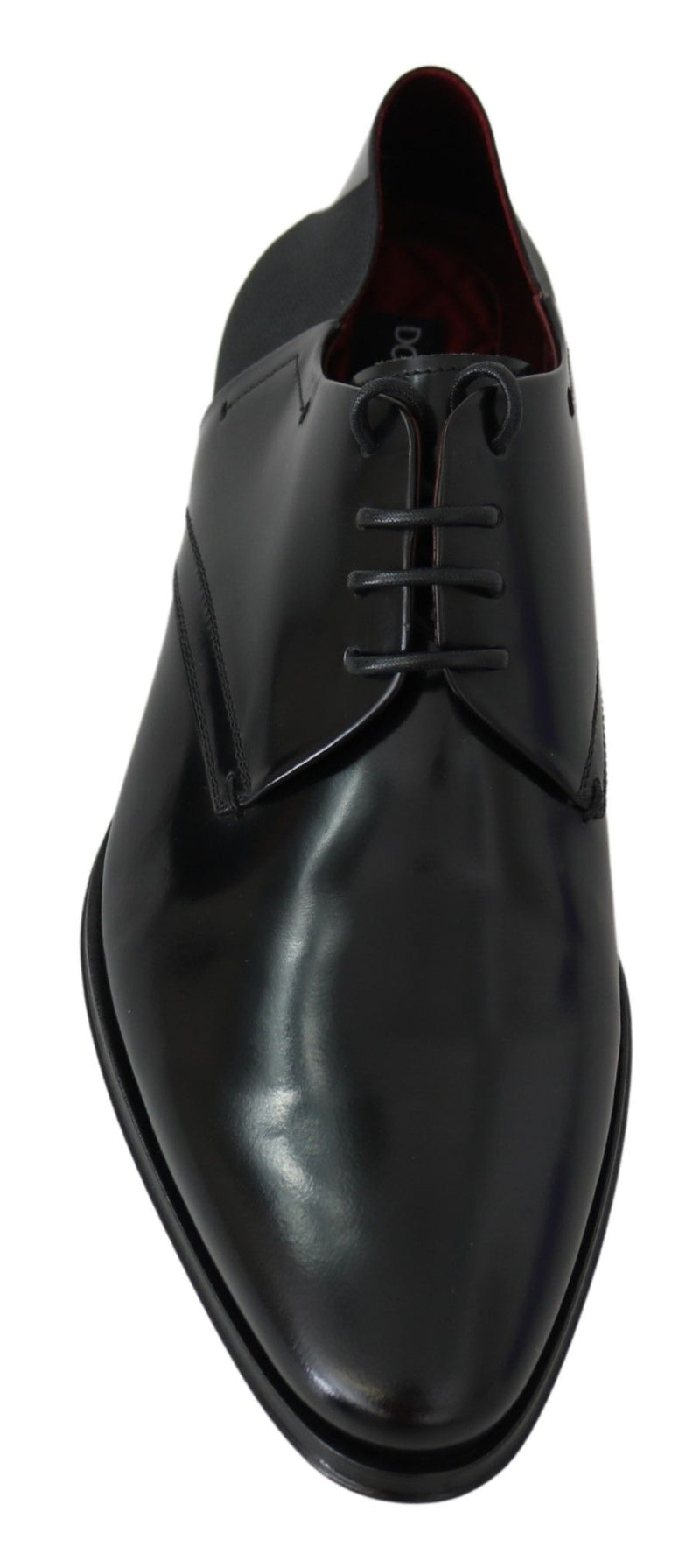 Elegante schwarze Leder -Derby -Schuhe