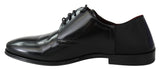 Elegante schwarze Leder -Derby -Schuhe