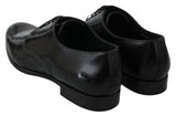 Elegante schwarze Leder -Derby -Schuhe