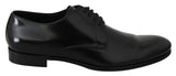 Elegante schwarze Leder -Derby -Schuhe