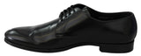 Elegante schwarze Leder -Derby -Schuhe