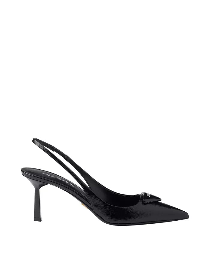 Women's Saffiano Patent Leather Slingback Pumps