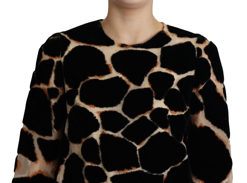 Chic Girafe Print Shift Mini Robe