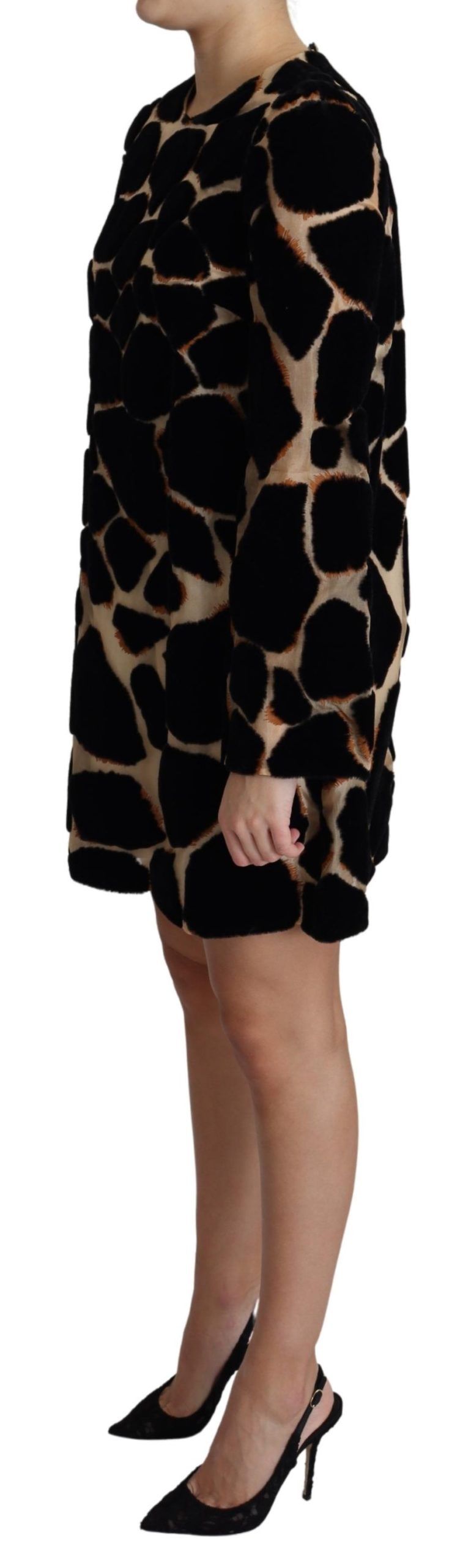 Chic Girafe Print Shift Mini Robe