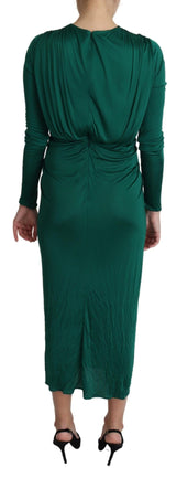 Emerald Elegance Bodycon MIDI Robe