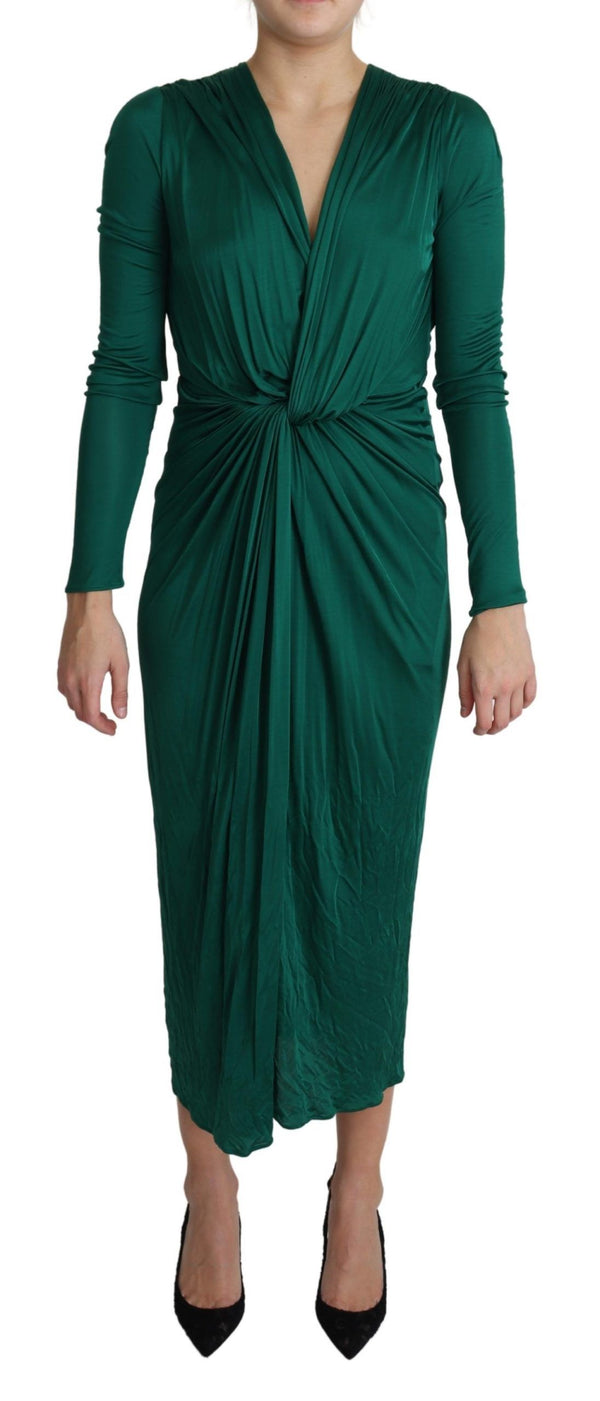 Emerald Elegance Bodycon Midi Φόρεμα