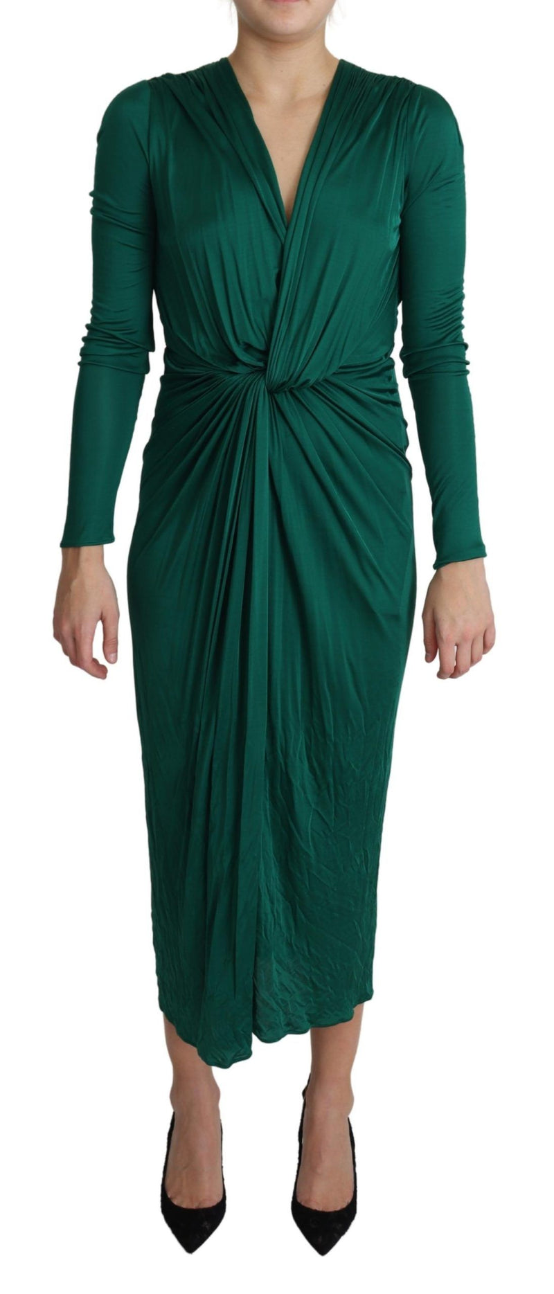 Emerald Elegance Bodycon MIDI Robe