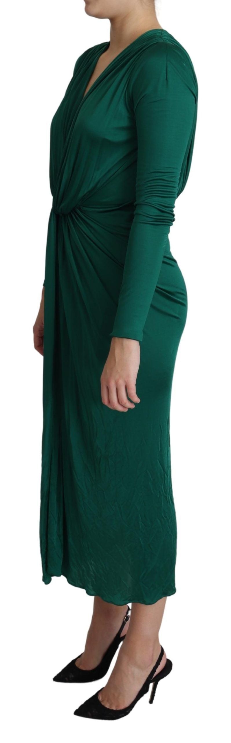 Emerald Elegance Bodycon MIDI Robe