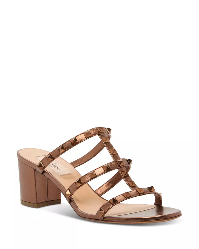 Women's Rockstud Block Heel Slide Sandals