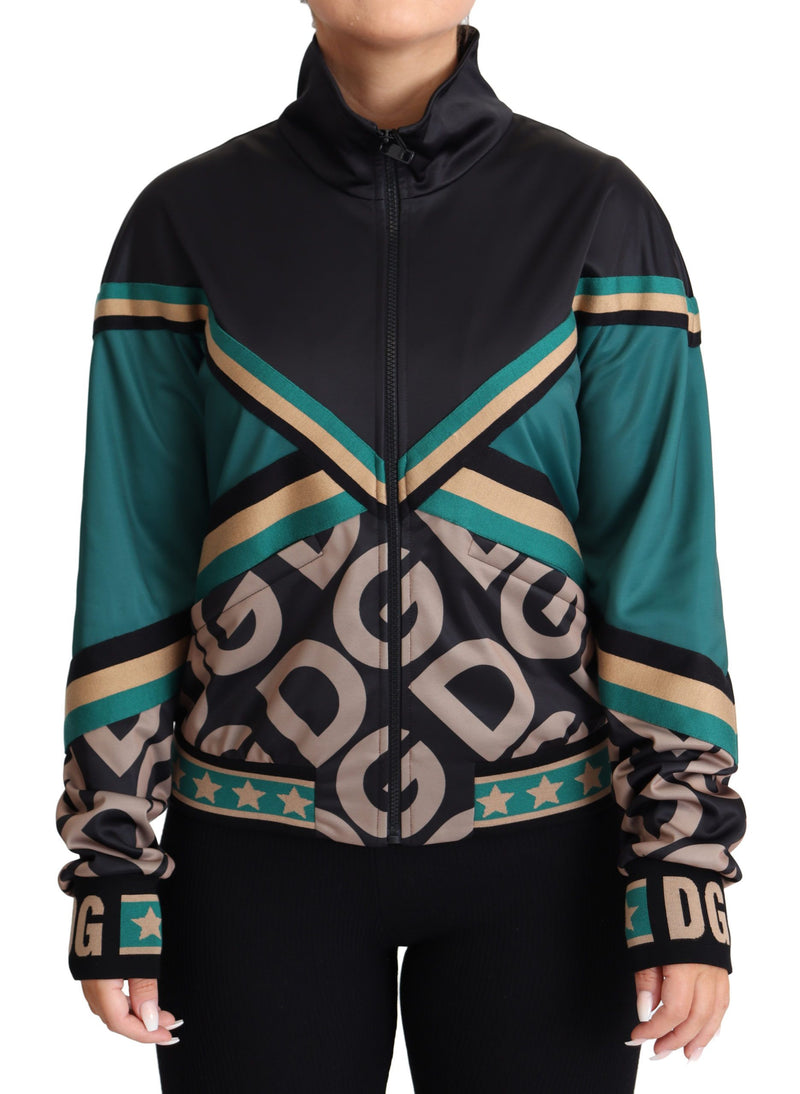 Chic Multicolor Track Jacket με μανία λογότυπου