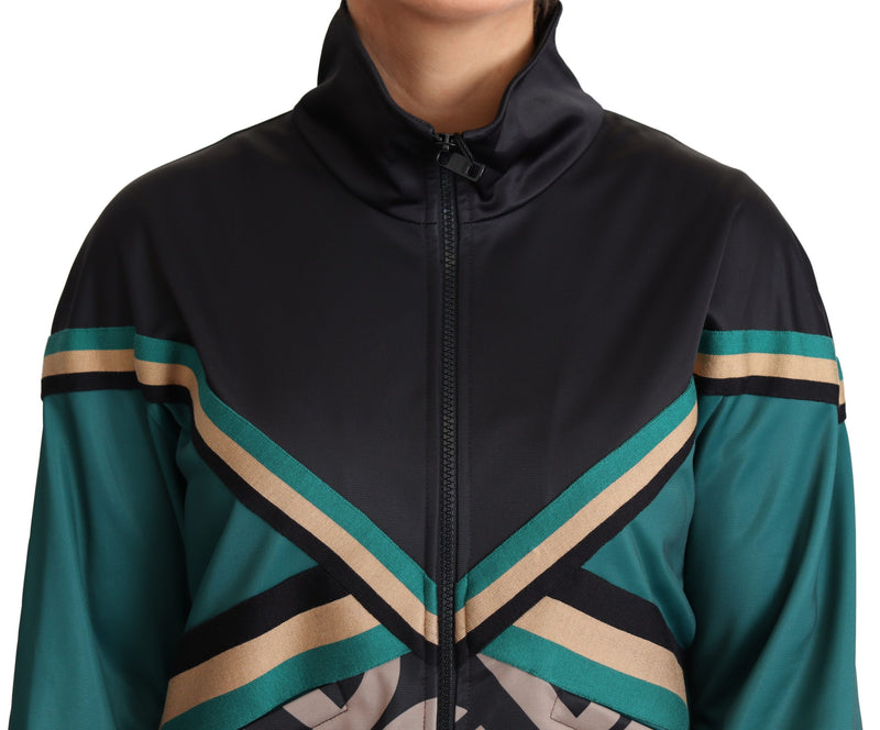 Chic Multicolor Track Jacket με μανία λογότυπου