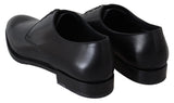 Elegante schwarze Leder -Derby -Kleiderschuhe