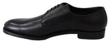 Elegantes zapatos de vestir derby de cuero negro