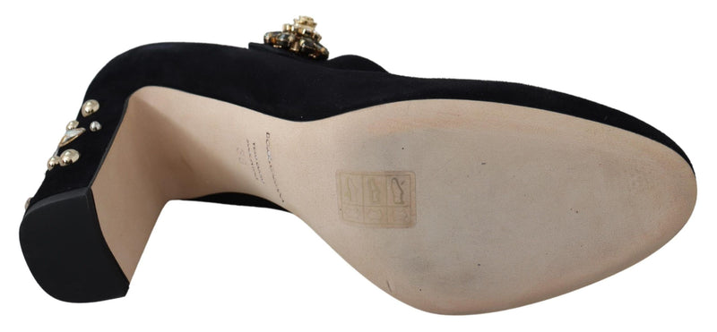 Eleganti pompe mary Janes in pelle scamosciata nera