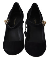 Eleganti pompe mary Janes in pelle scamosciata nera