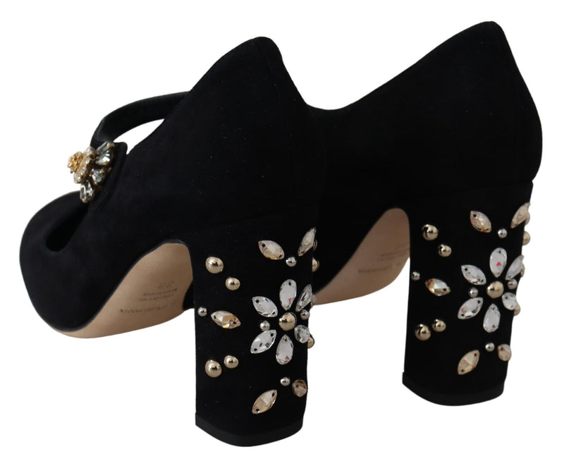 Eleganti pompe mary Janes in pelle scamosciata nera