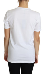 T-shirt en coton blanc orné de cristal